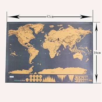 Amazon | スクラッチオフ世界地図ポスター 地図 国際スクラッチ